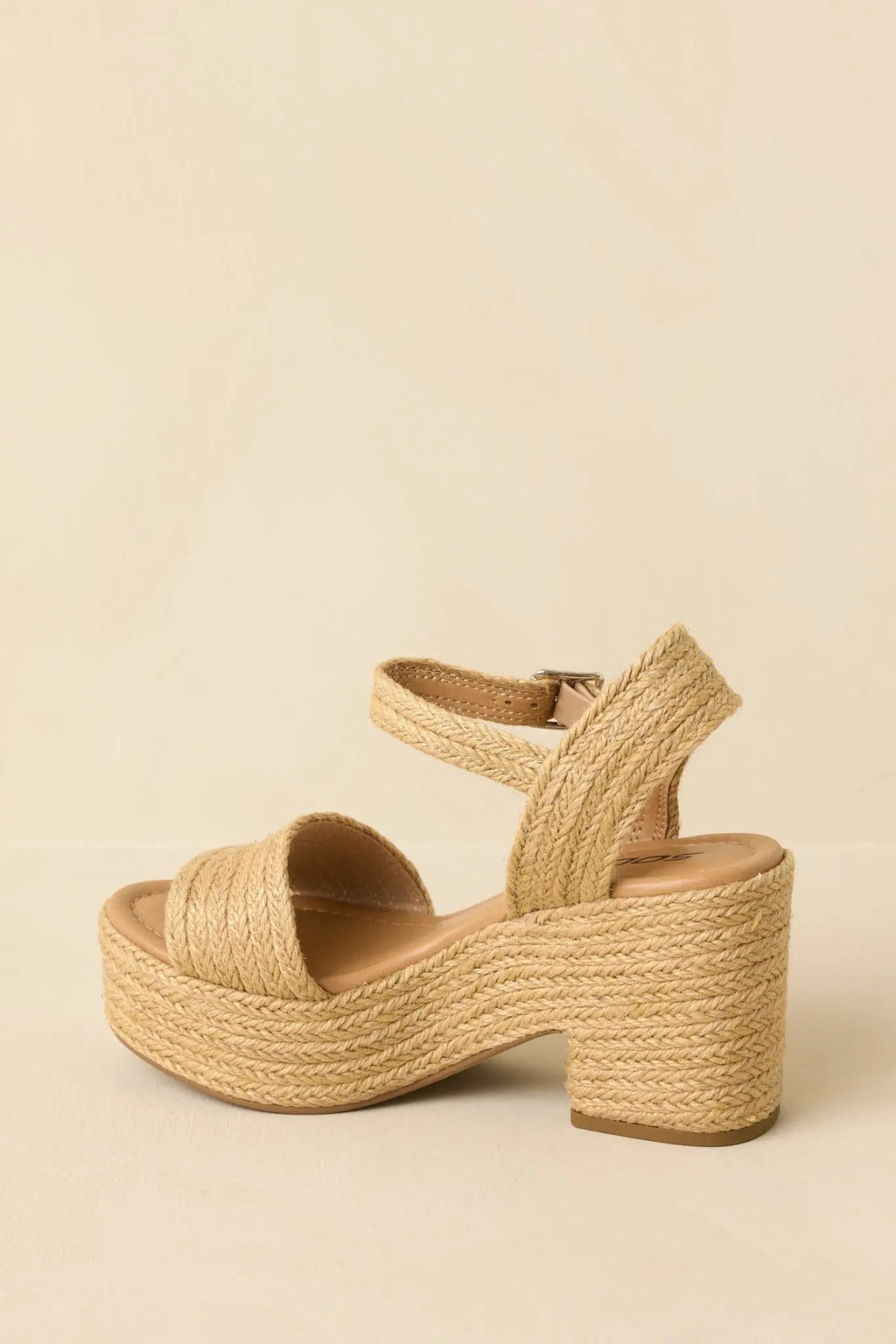 Women's Walking On Sunshine Natural Raffia Block Heel Platform Sandals | Heel measures 3.5" 5