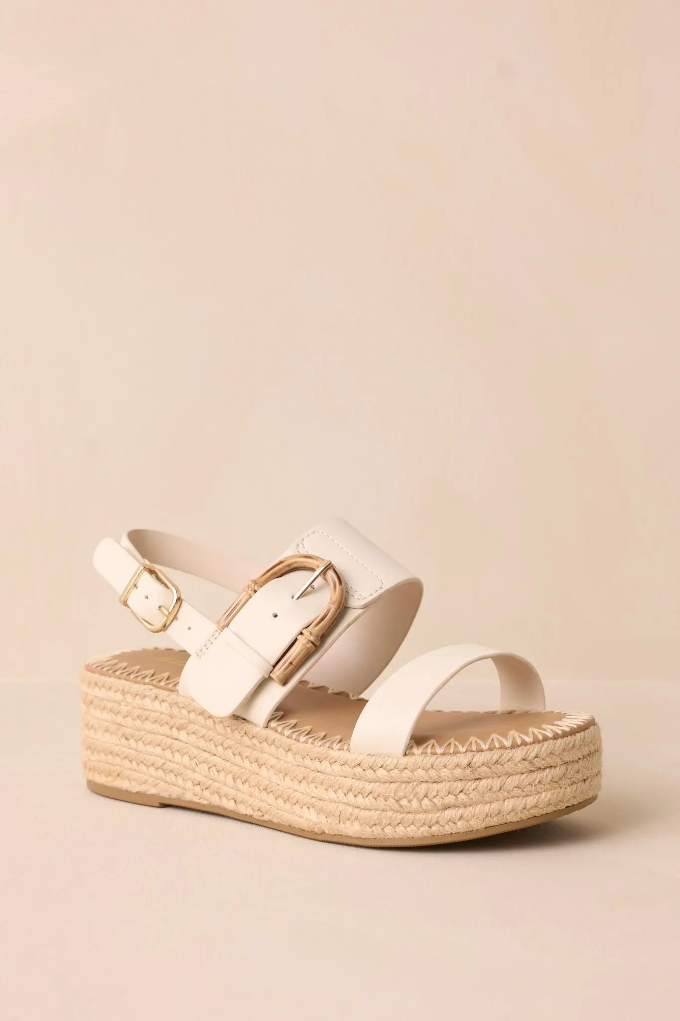 Women's Warm Breeze Ivory Espadrille Platform Sandals | Heel measures 2.25" 0