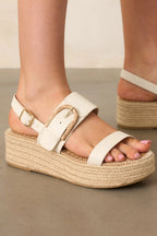 Women's Warm Breeze Ivory Espadrille Platform Sandals | Heel measures 2.25" 4