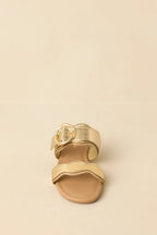 Women's Waves Of My Heart Gold Crocodile Sandals | All Man Made Materials 3