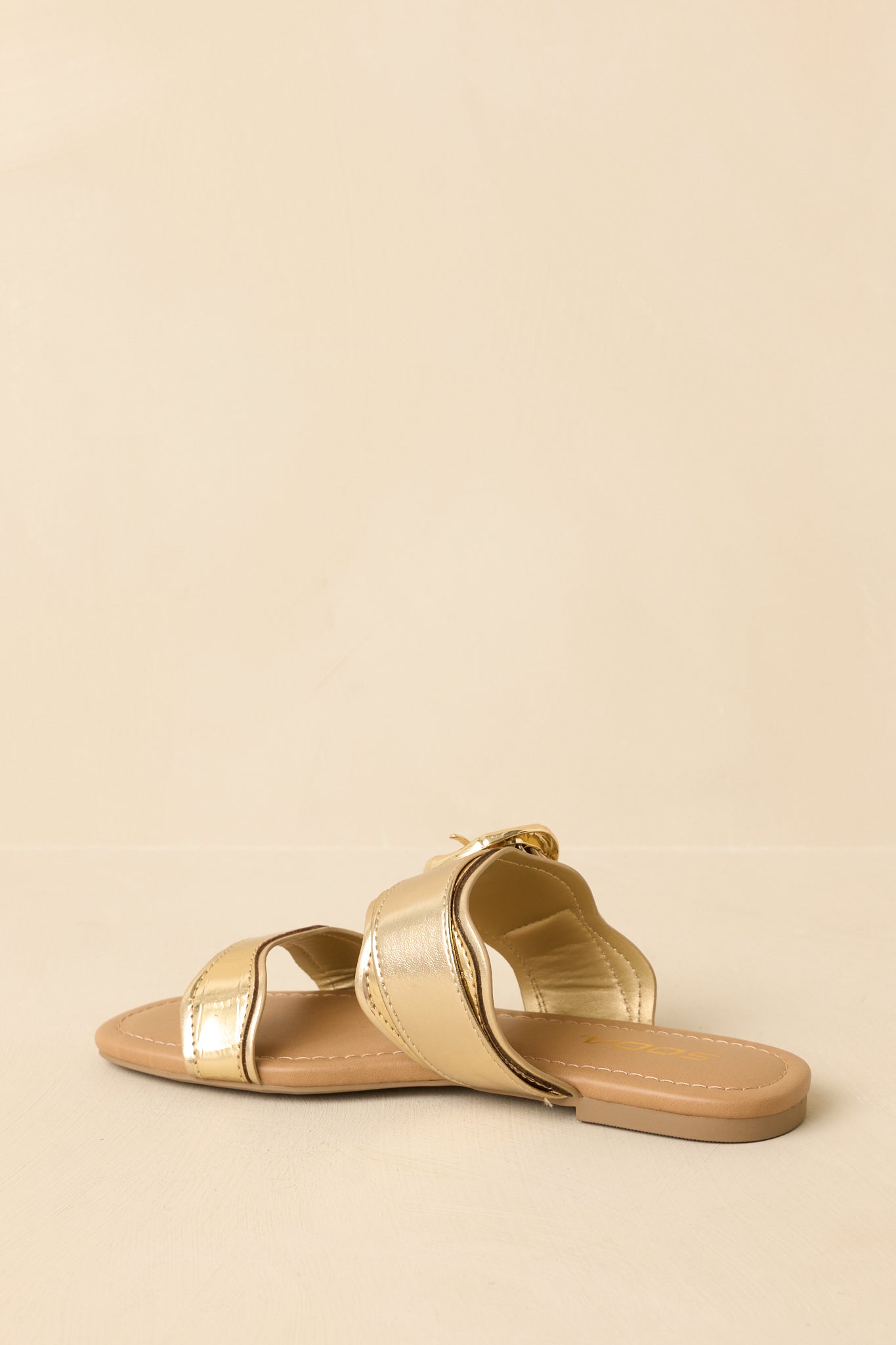Women's Waves Of My Heart Gold Crocodile Sandals | All Man Made Materials 4