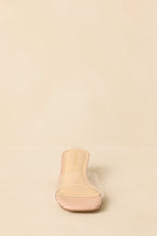 Women's Where I Stand Beige Clear Low Block Heels | Heel measures 1.75" 4