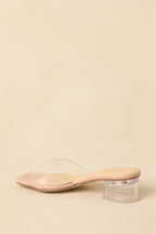 Women's Where I Stand Beige Clear Low Block Heels | Heel measures 1.75" 5