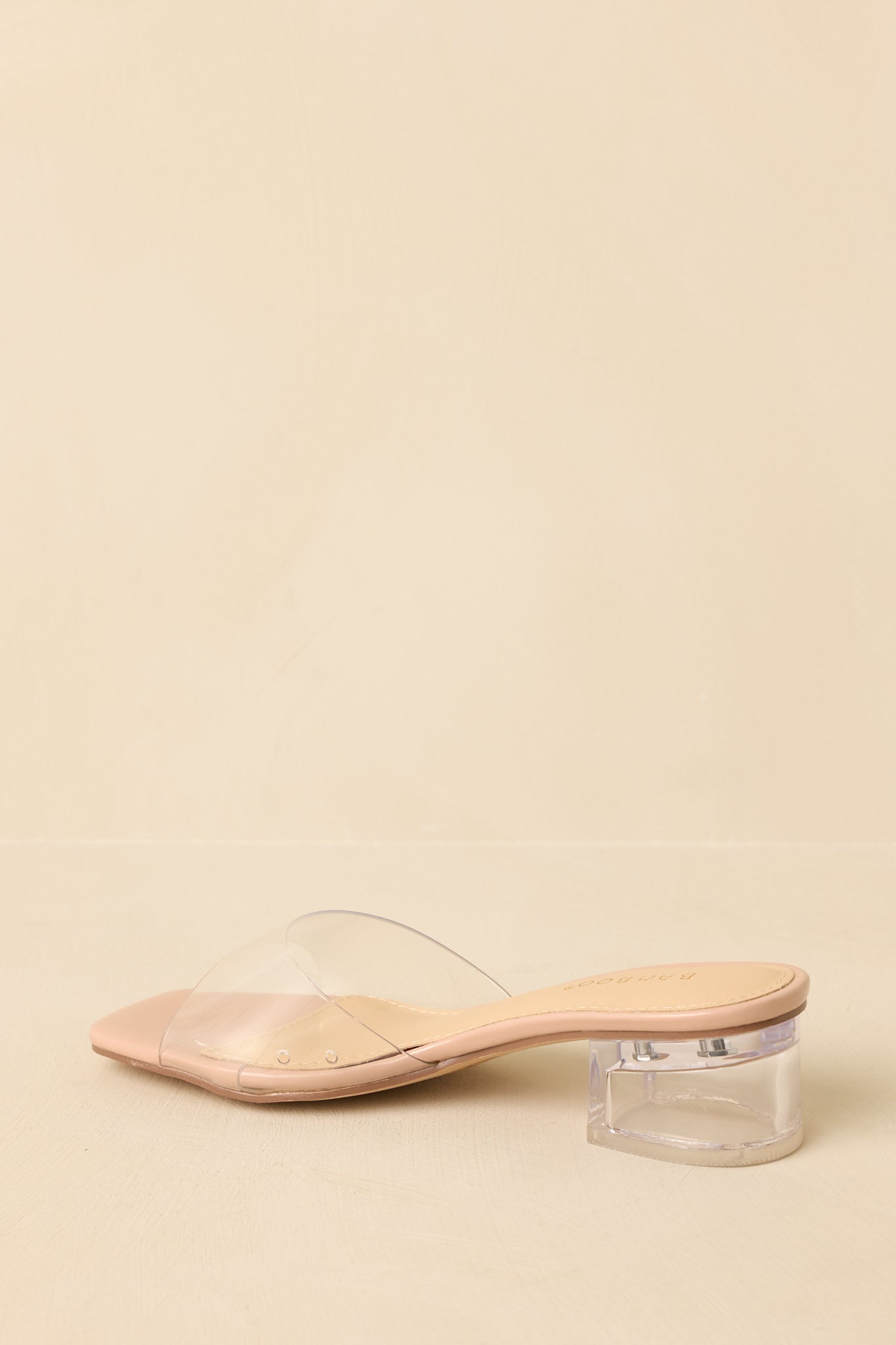 Women's Where I Stand Beige Clear Low Block Heels | Heel measures 1.75" 5
