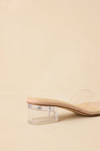 Women's Where I Stand Beige Clear Low Block Heels | Heel measures 1.75" 6