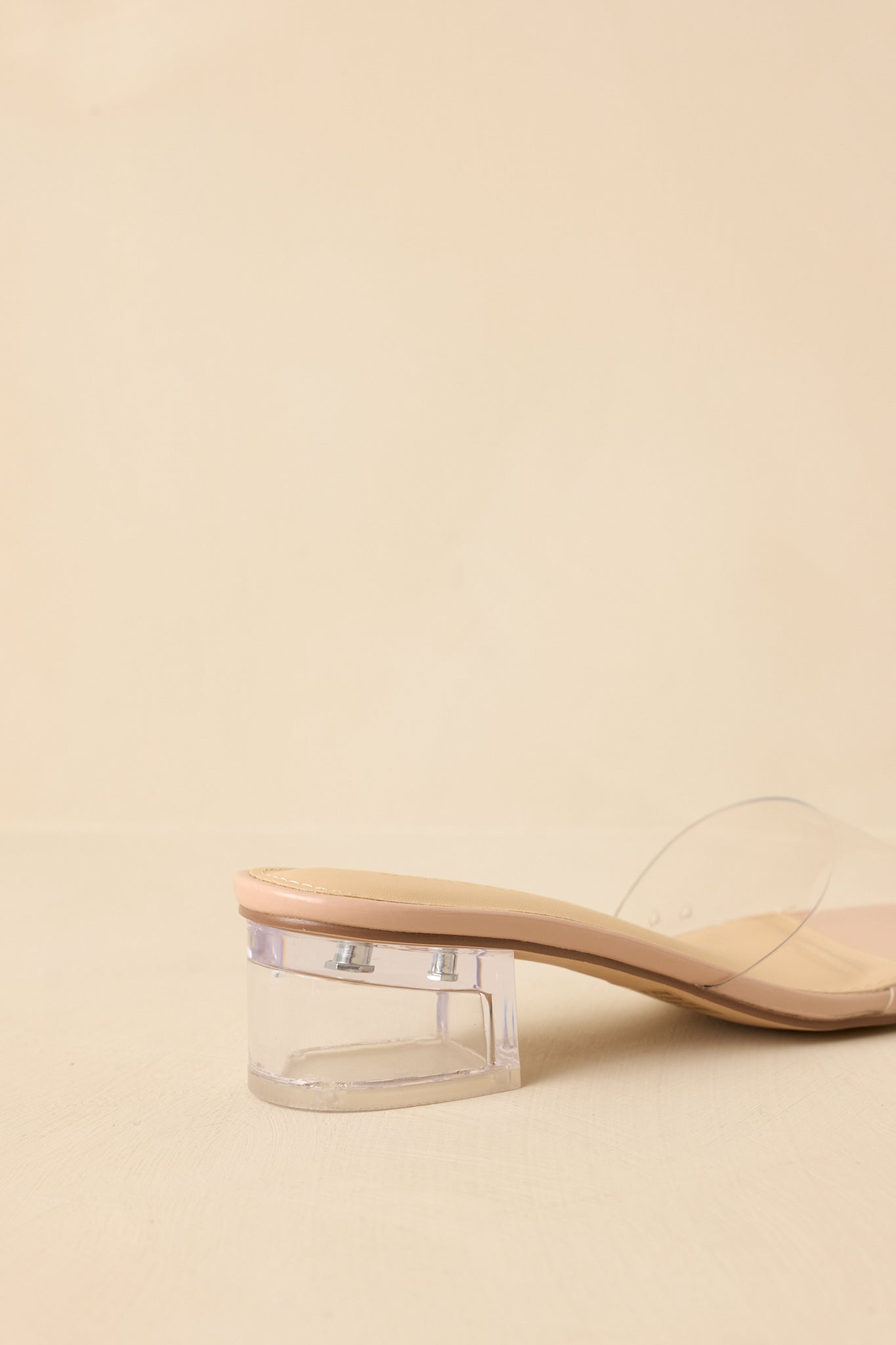 Women's Where I Stand Beige Clear Low Block Heels | Heel measures 1.75" 6