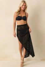 Women's Where I'm Meant To Be Black Open Knit Cover Up Maxi Skirt | 100% Polyester 2