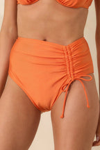 Women's Where The Sun Finds Me Orange High Waisted Bikini Bottoms | 82% Nylon & 18% Spandex 1