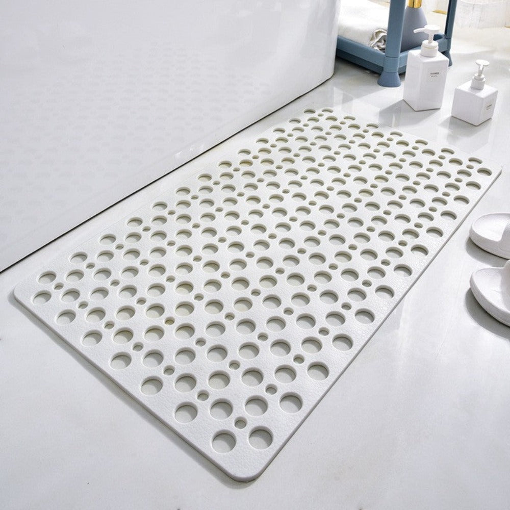 White non-slip antibacterial shower mat