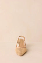 Women's Willow’s Secret Beige Mesh Slingback Kitten Heels | Heel Measures 3" in Height 5