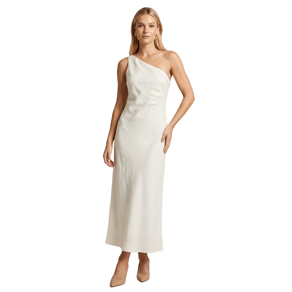 Women Midi Dress Sleeveless Linen Asymmetrical Hem Fit