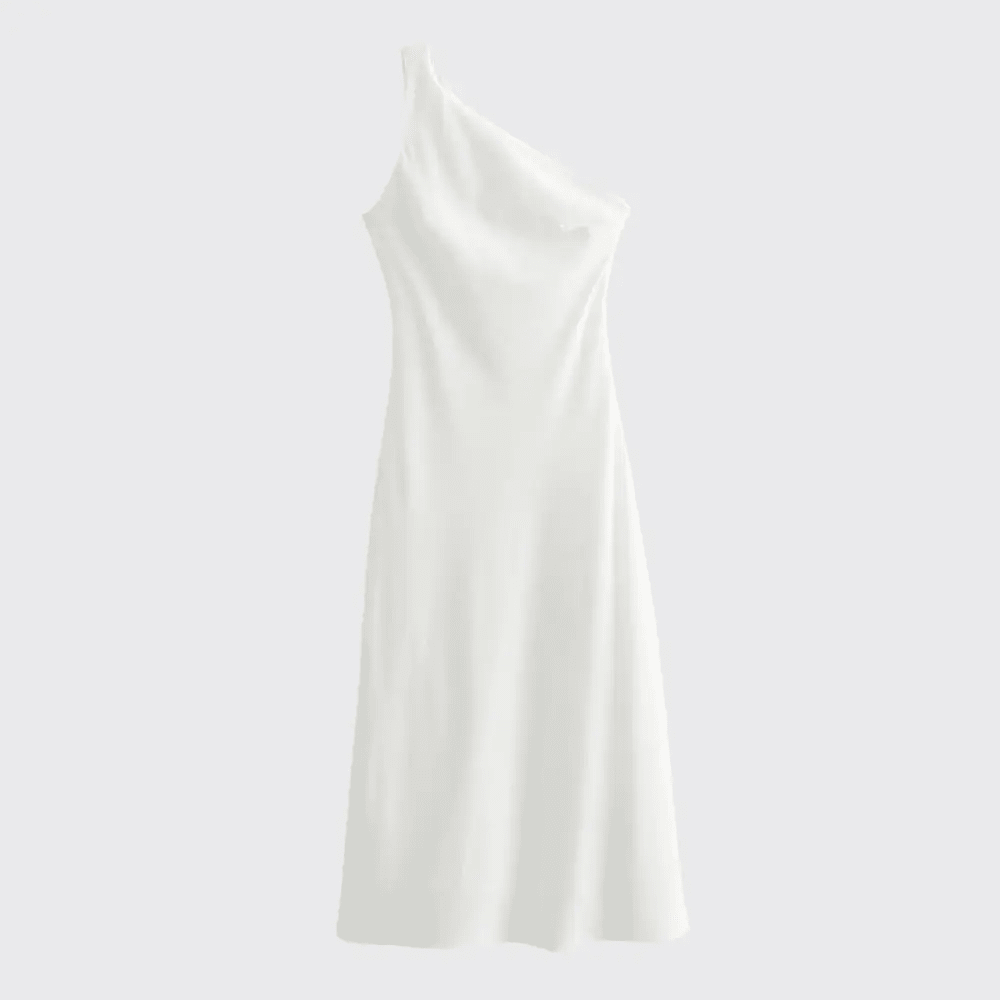 Women Midi Dress Sleeveless Linen Asymmetrical Hem Fit