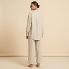 Women's Loose Fit Two Piece Set – Long Sleeve Top & Wide Leg