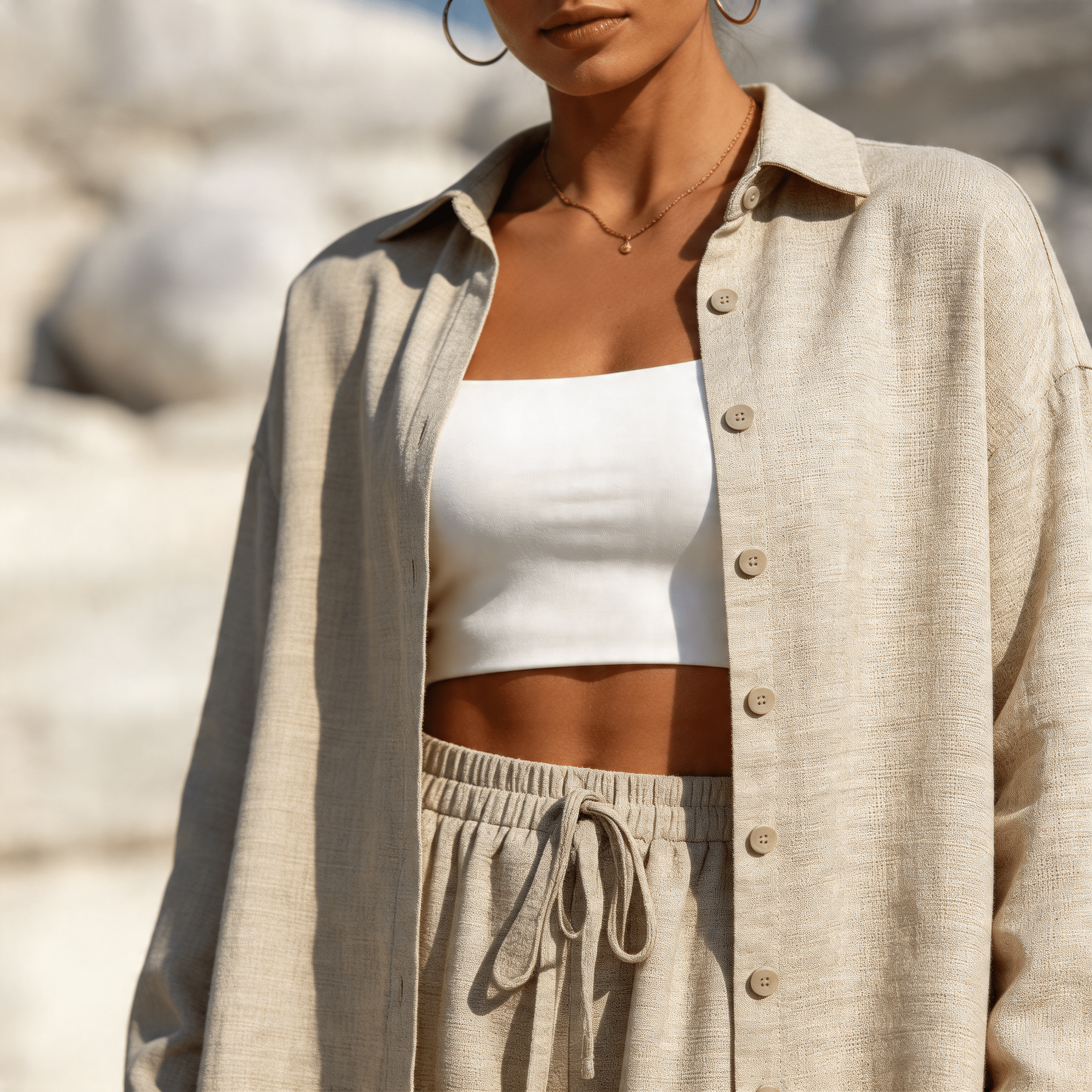 Women's Loose Fit Two Piece Set – Long Sleeve Top & Wide Leg