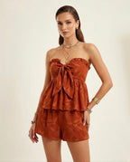 Women's Terracotta Co-Ord Set – Two Piece Matching Outfit