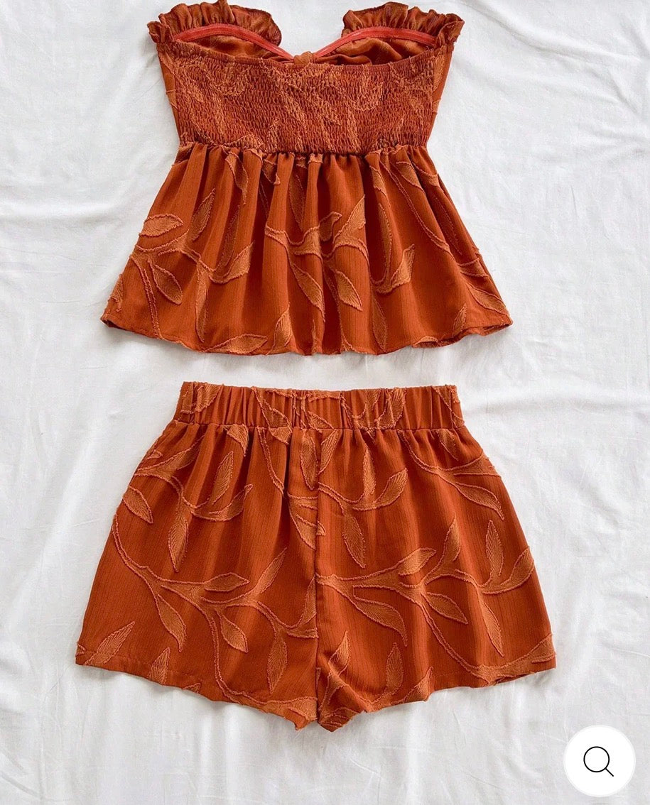 Women's Terracotta Co-Ord Set – Two Piece Matching Outfit
