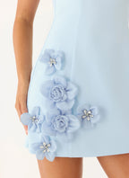 Women's Yallie Collection | Women's Cocktail Dress with Flower Appliqué | Strapless Mini Evening Wear for Effortless Sty 4
