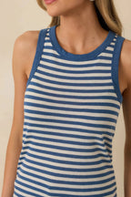 Women's Z Supply Blue Calypso Indigo Select Striped Tank Top | 52% Cotton 5