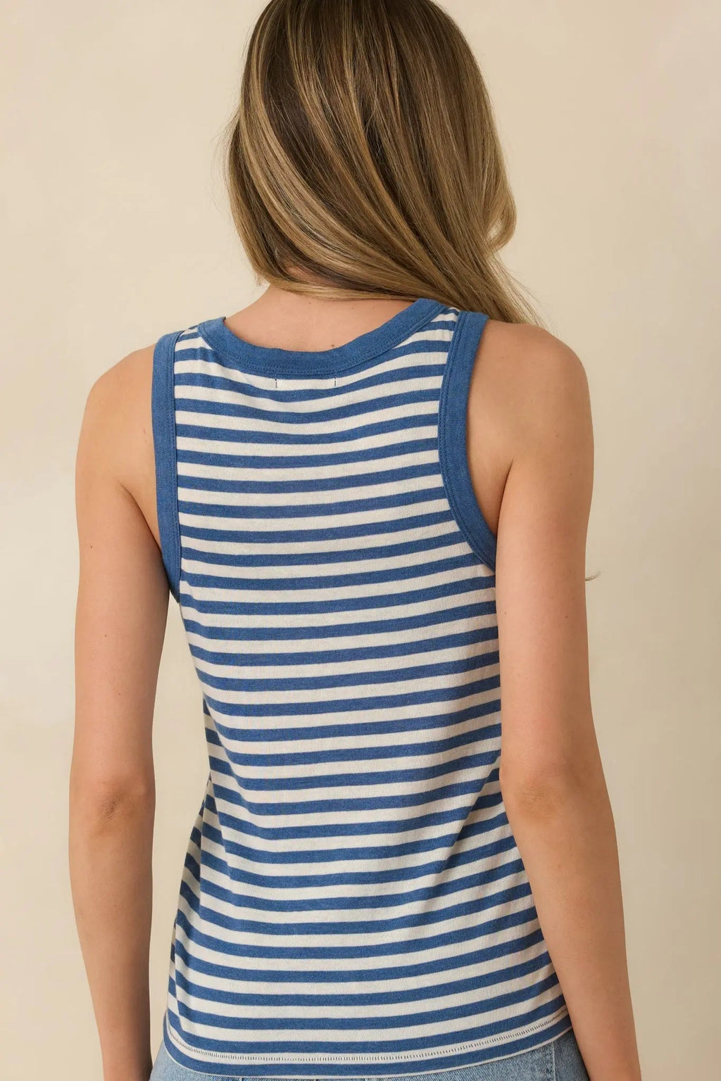 Women's Z Supply Blue Calypso Indigo Select Striped Tank Top | 52% Cotton 6