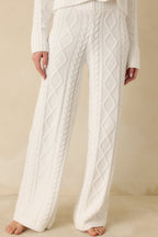 Women's Z Supply Gemma Ivory Cable Knit Pants | 100% Polyester 0