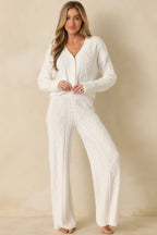 Women's Z Supply Gemma Ivory Cable Knit Pants | 100% Polyester 1