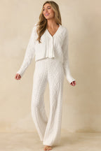 Women's Z Supply Gemma Ivory Cable Knit Pants | 100% Polyester 2
