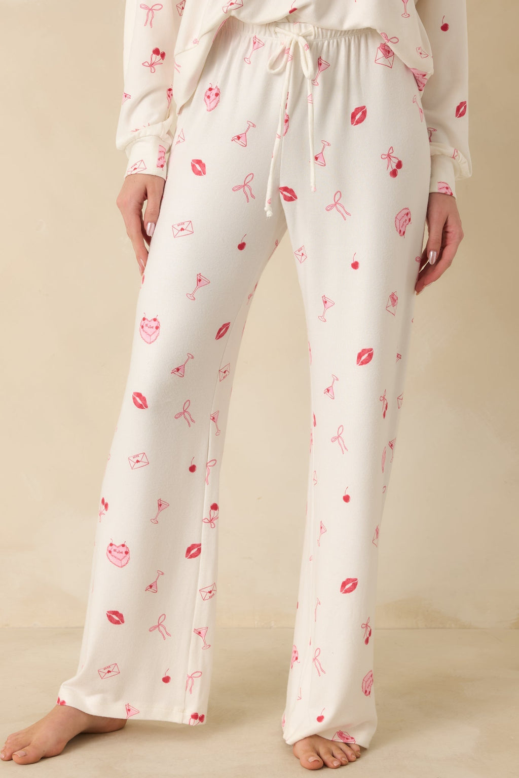 Women's Z Supply Ivory Multi So Sweet Pajama Pants | 95% Polyester & 5% Spandex 3