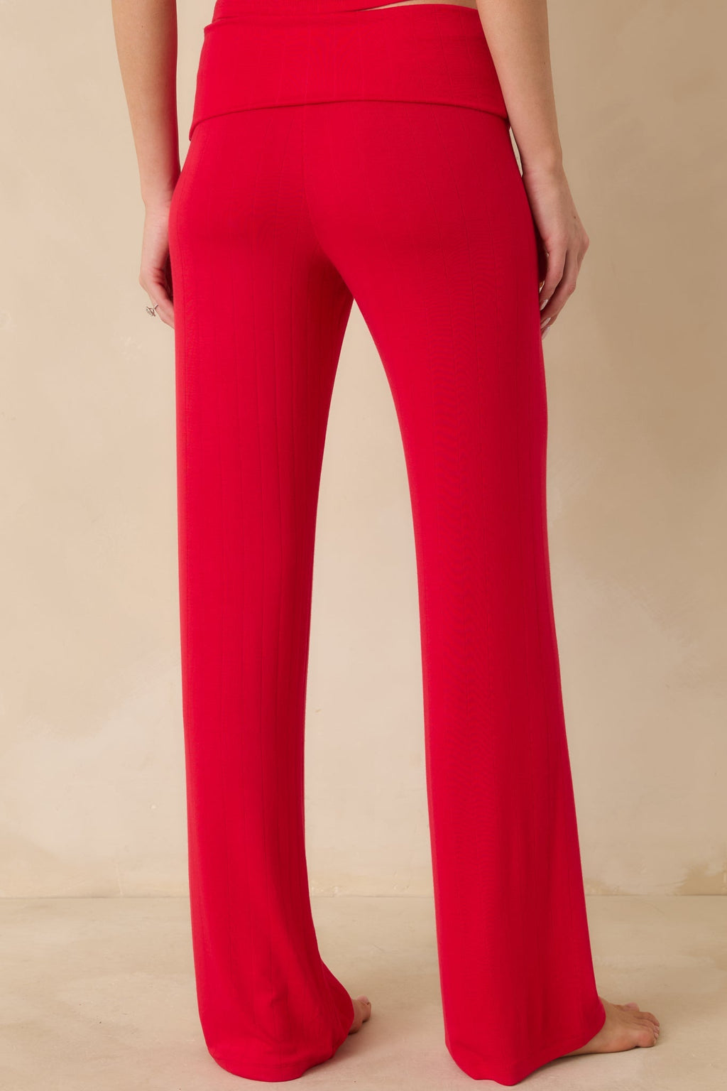Women's Z Supply Kiss Me Red Essential Fold Over Pants | 96% Modal & 4% Spandex 4