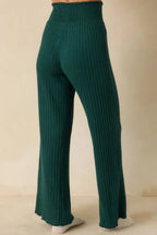 Women's Z Supply Mistletoe Green Dawn Smocked Ribbed Knit Pants | 97% Polyester & 3% Spandex 6