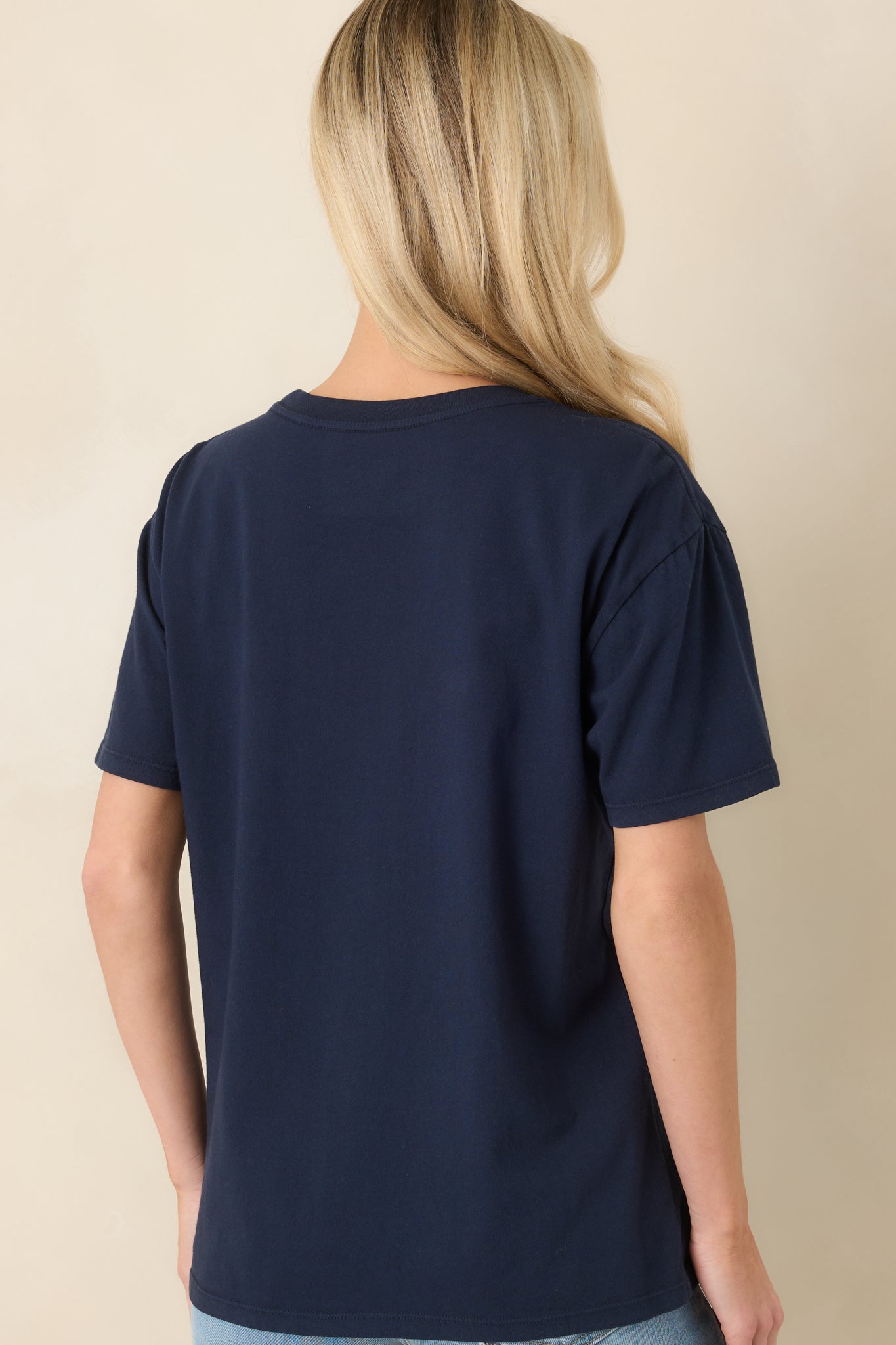 Women's Z Supply Navy Blue Cotton Voyage Boyfriend Tee | 100% Cotton 7