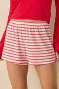 Women's Z Supply Pajama Day Red Stripe Shorts | 62% Polyester 0