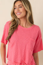 Women's Z Supply Paloma Pink Cotton Everyday Pocket Tee | 100% Cotton 1