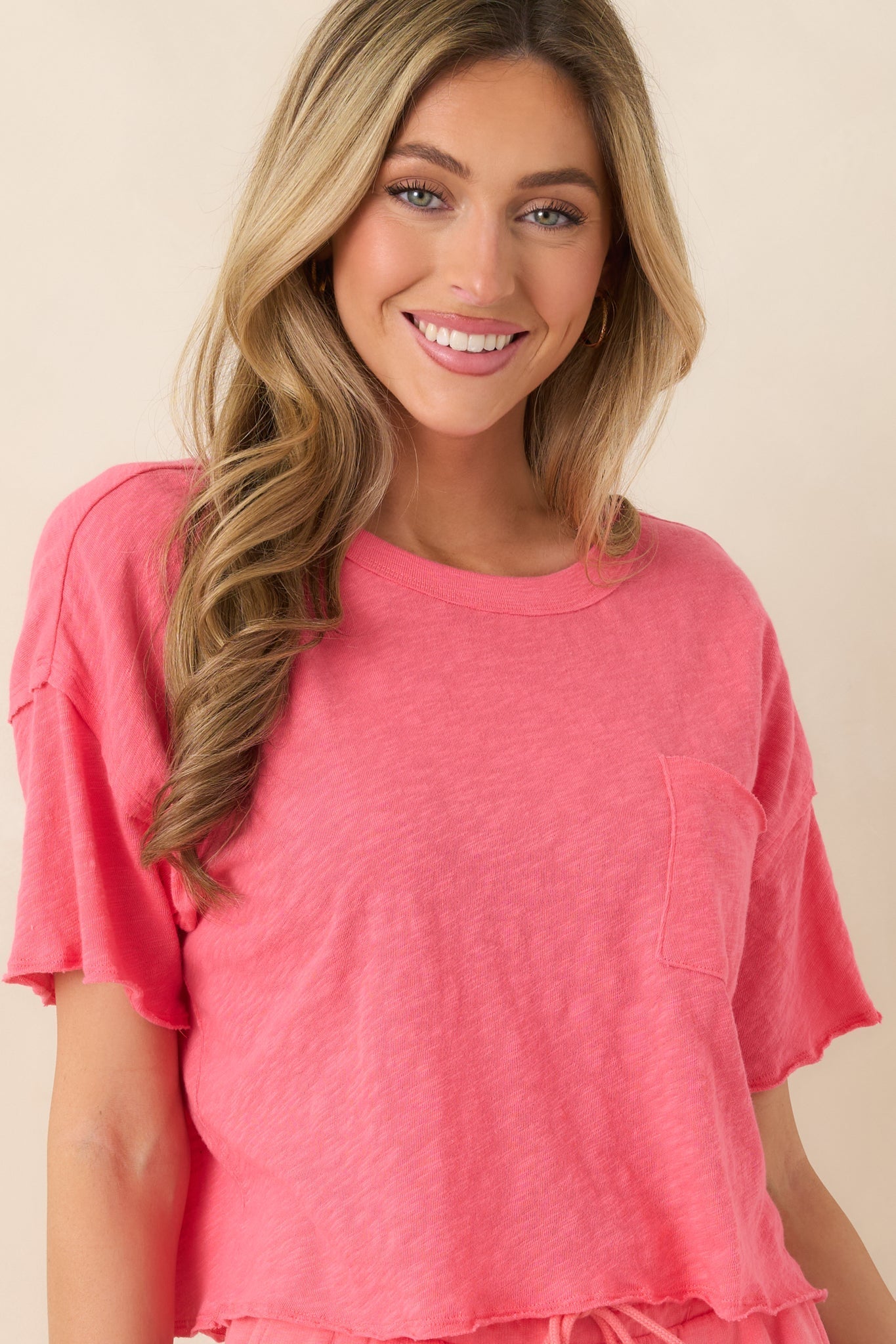Women's Z Supply Paloma Pink Cotton Everyday Pocket Tee | 100% Cotton 4