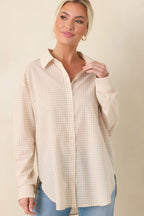 Women's Z Supply Parchment Beige Cotton Seaport Button Up Top | 100% Cotton 1