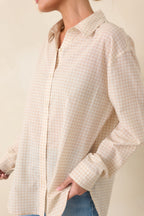 Women's Z Supply Parchment Beige Cotton Seaport Button Up Top | 100% Cotton 2