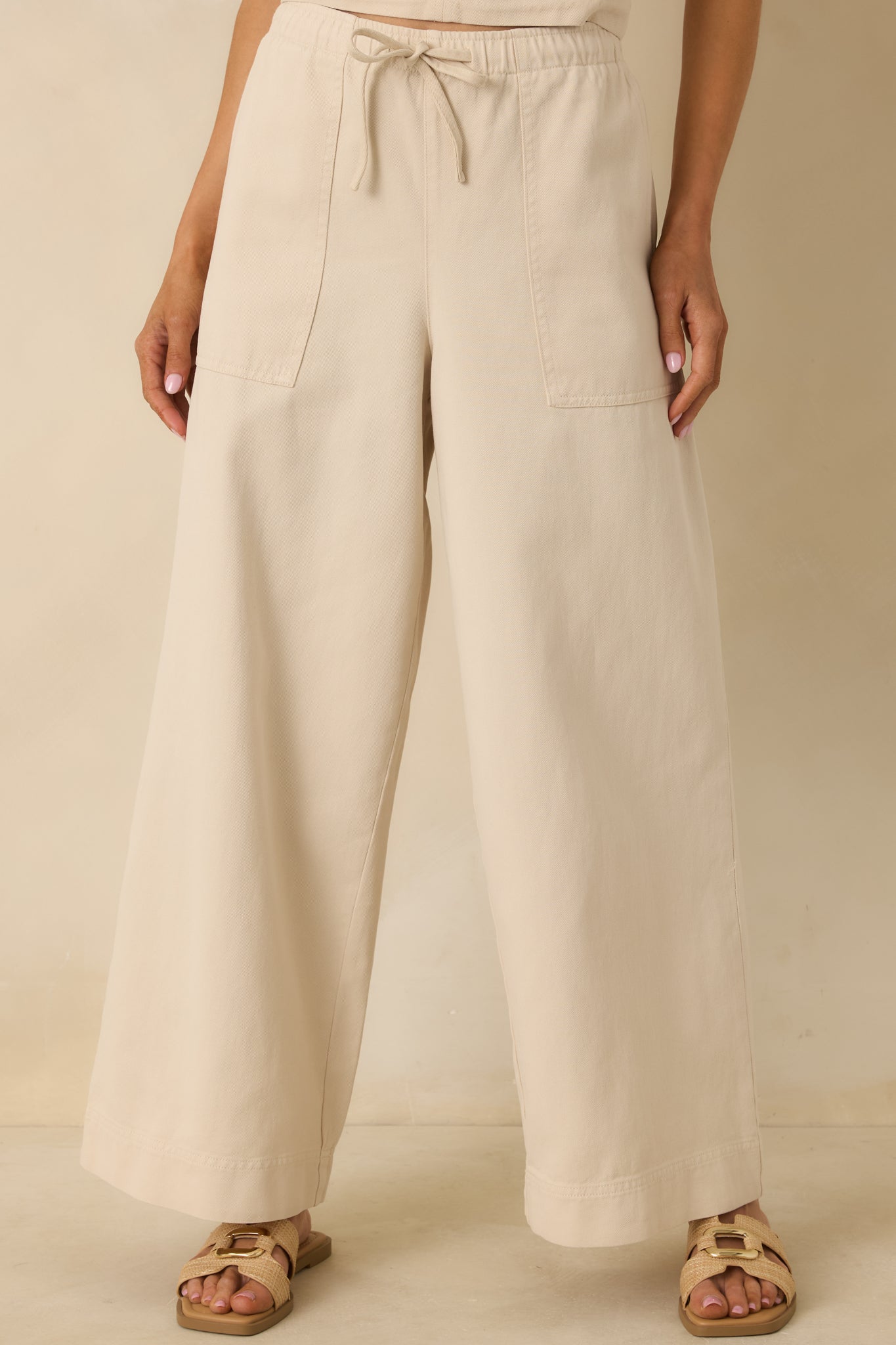 Women's Z Supply Parchment Beige Daycation Pants | 52% Cotton & 48% Lyocell 2