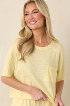 Women's Z Supply Sunnyside Yellow Cotton Everyday Pocket Tee | 100% Cotton 1