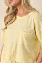 Women's Z Supply Sunnyside Yellow Cotton Everyday Pocket Tee | 100% Cotton 2