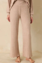 Women's Z Supply Taupe Dawn Smocked Rib Pants | 97% Polyester & 3% Spandex 1
