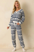 Women's Z Supply Vanilla Ice Twilight Fairisle Jogger Pajama Pants | 95% Polyester & 5% Spandex 1