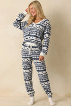 Women's Z Supply Vanilla Ice Twilight Fairisle Jogger Pajama Pants | 95% Polyester & 5% Spandex 2