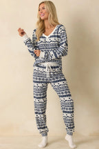 Women's Z Supply Vanilla Ice Twilight Fairisle Jogger Pajama Pants | 95% Polyester & 5% Spandex 3