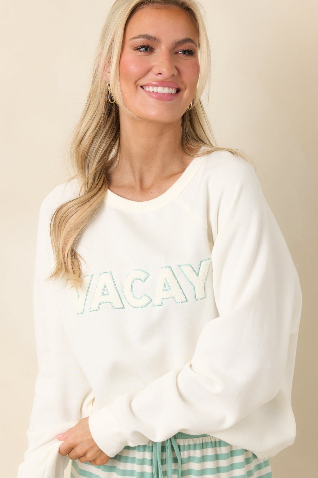 Women's Z Supply Vanilla Ice Vacay Sweatshirt | 60% Cotton & 40% Polyester 2
