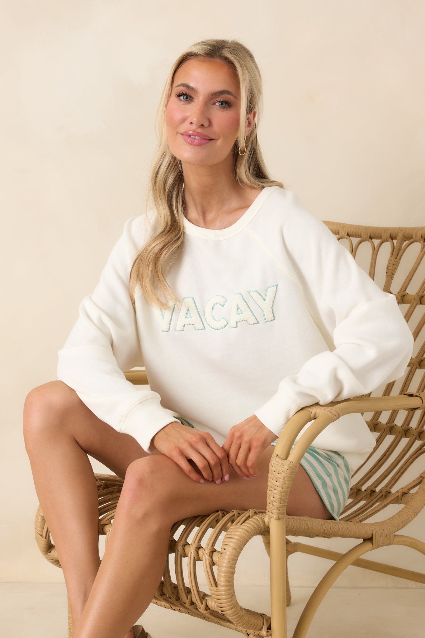 Women's Z Supply Vanilla Ice Vacay Sweatshirt | 60% Cotton & 40% Polyester 3