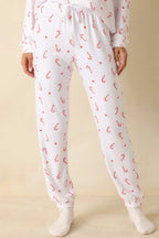Women's Z Supply White Knit Cozy Candy Pajama Pants | 95% Polyester & 5% Spandex 0