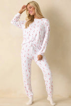 Women's Z Supply White Knit Cozy Candy Pajama Pants | 95% Polyester & 5% Spandex 3