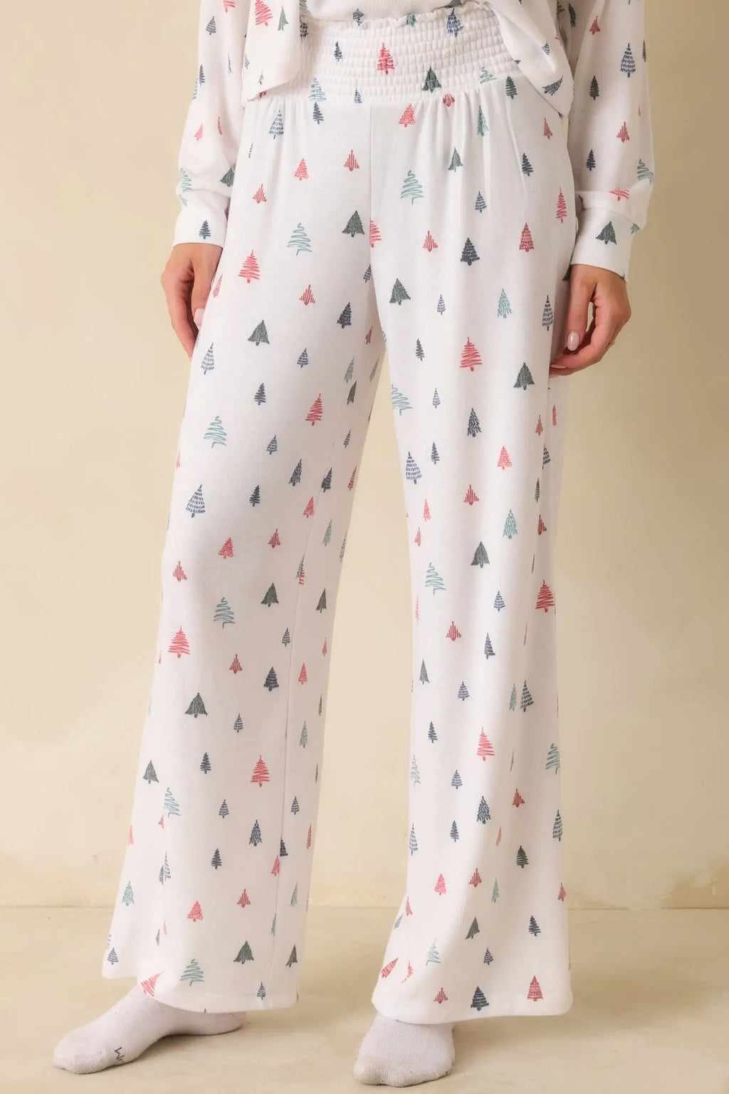 Women's Z Supply White Multi Dawn Tree Pajama Pants | 62% Polyester 0