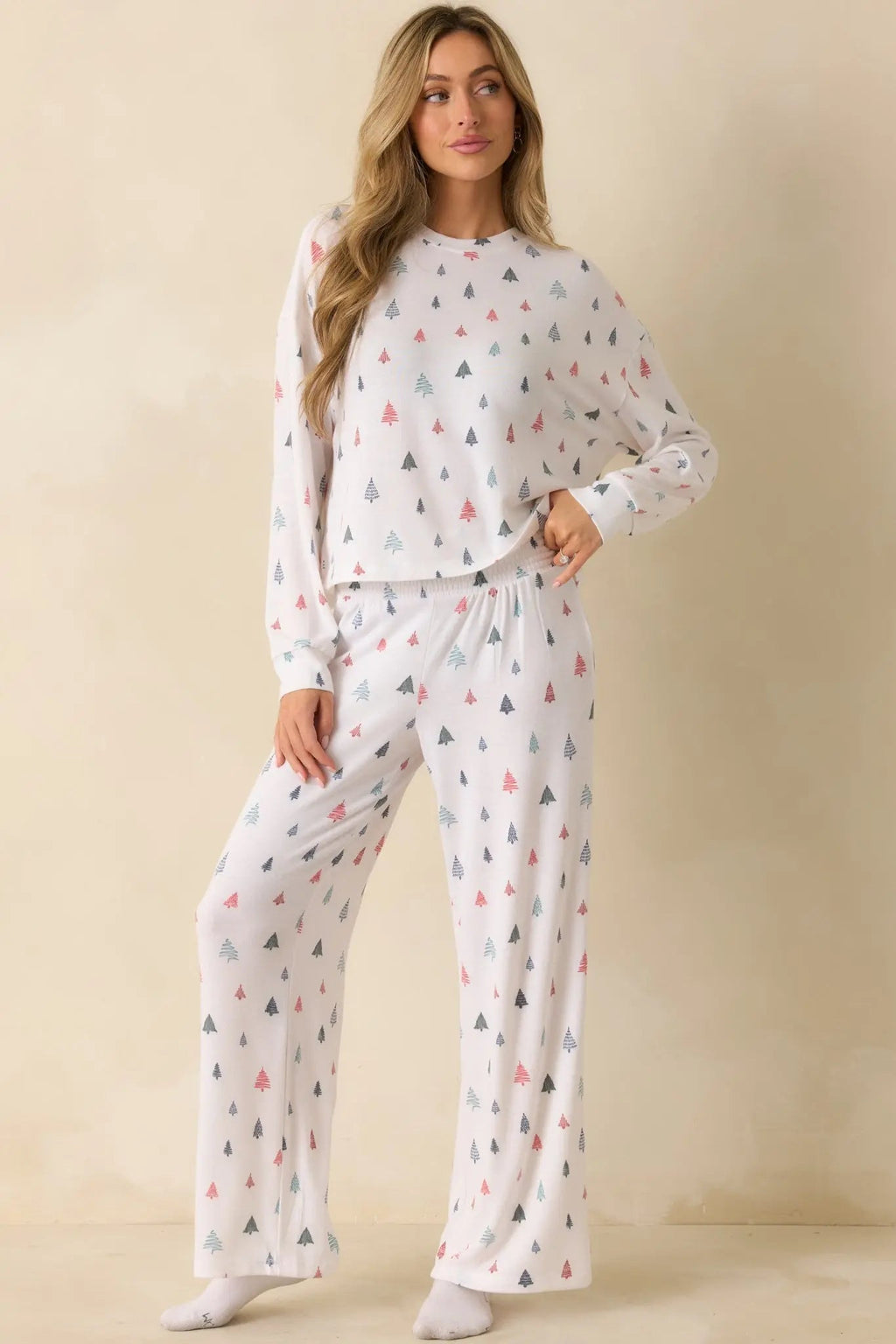 Women's Z Supply White Multi Dawn Tree Pajama Pants | 62% Polyester 2