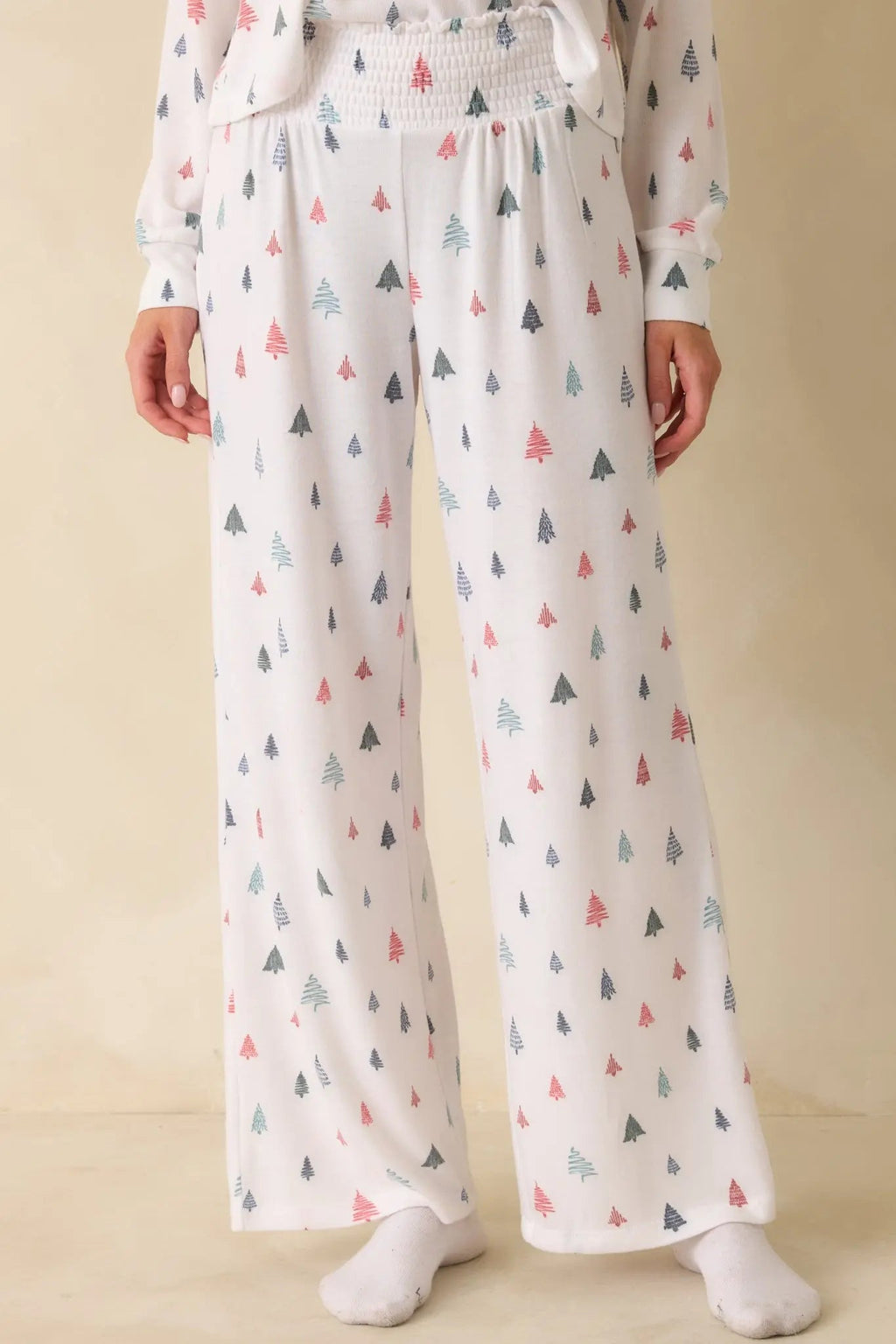 Women's Z Supply White Multi Dawn Tree Pajama Pants | 62% Polyester 4