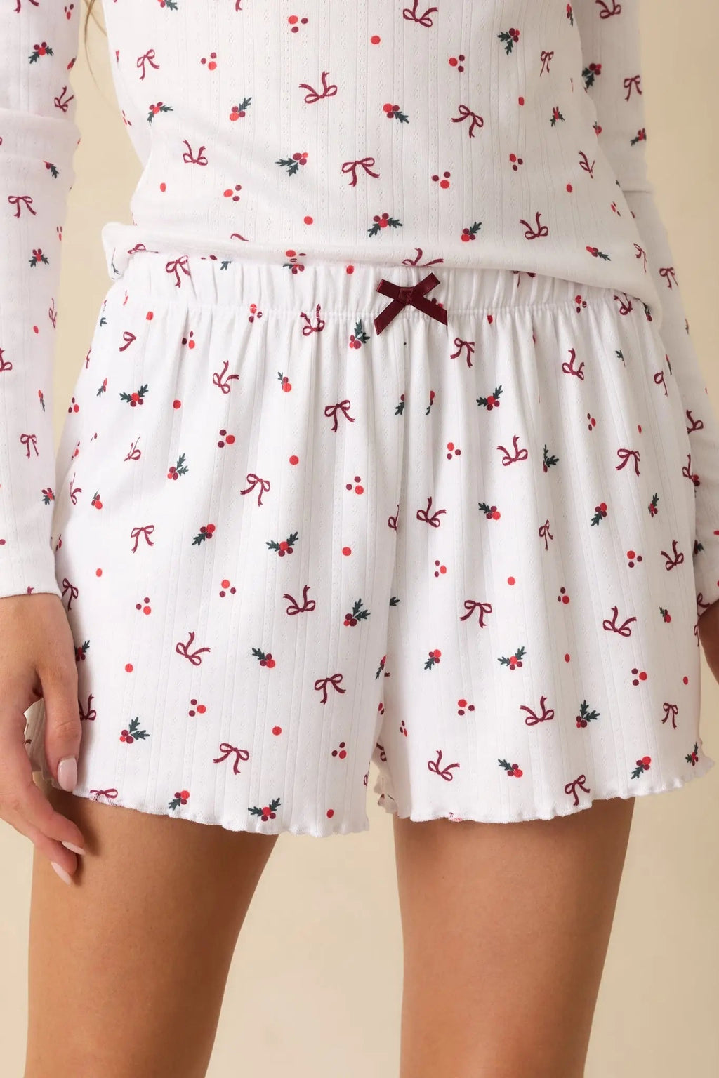 Women's Z Supply White Multi Luxe Holly Pajama Shorts | 95% Polyester & 5% Spandex 1